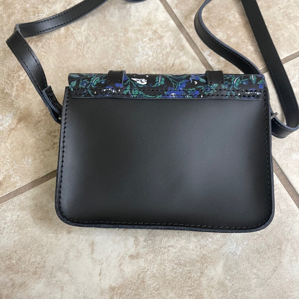 Dr Martens mystic Satchel‎ Bag Floral Print Black Blue Green Leather Crossbody - Picture 3 of 12